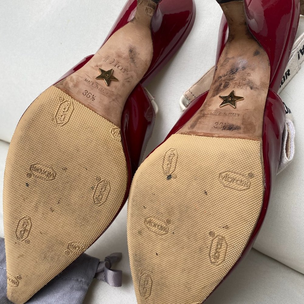 Authentic Dior J'adior slingbacks 36.5 red patent - Picture 7 of 13